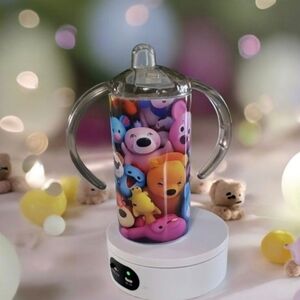 Squishy Animal's 12oz Sippy Cup with 2 lids